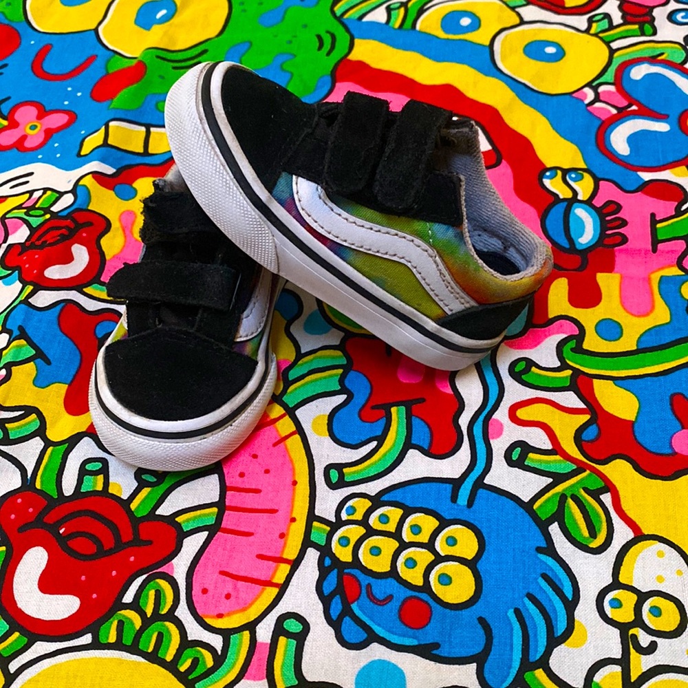 Toddler 5 vans tie dye Velcro strap